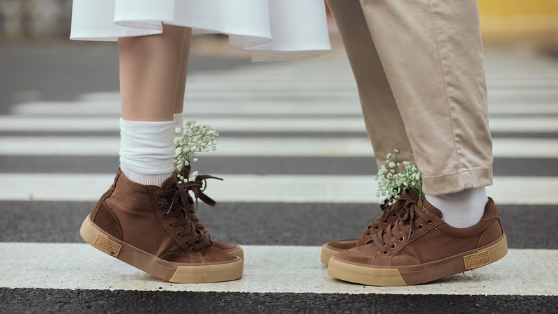 Couple hiking in the mountains